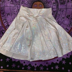 Holographic skater skirt